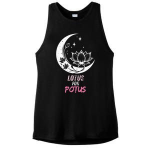 Lotus For Potus Kamala Harris 2024 President Trend Election Ladies PosiCharge Tri-Blend Wicking Tank