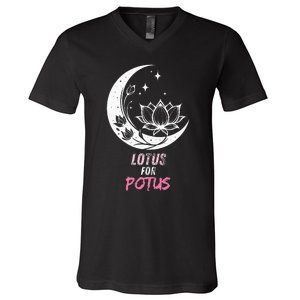 Lotus For Potus Kamala Harris 2024 President Trend Election V-Neck T-Shirt