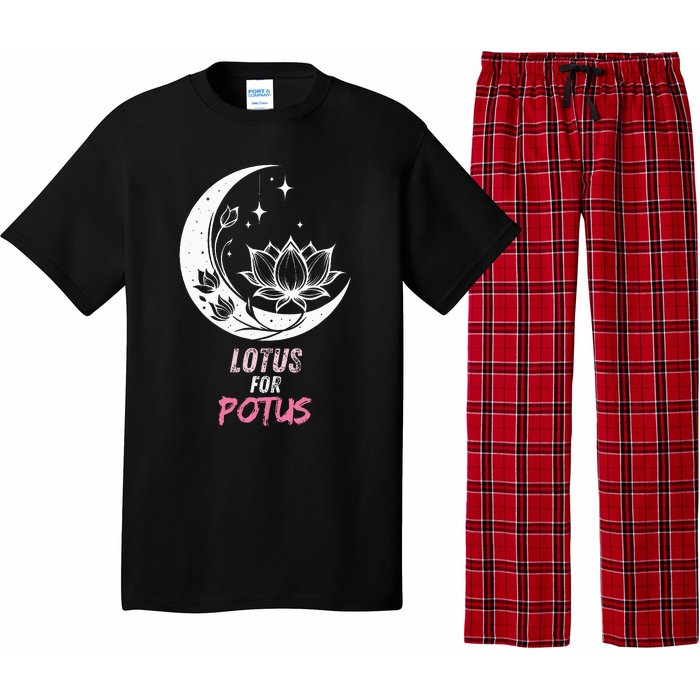 Lotus For Potus Kamala Harris 2024 President Trend Election Pajama Set