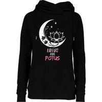 Lotus For Potus Kamala Harris 2024 President Trend Election Womens Funnel Neck Pullover Hood