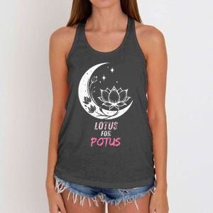 Lotus For Potus Kamala Harris 2024 President Trend Election Women's Knotted Racerback Tank