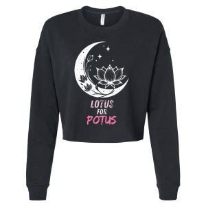 Lotus For Potus Kamala Harris 2024 President Trend Election Cropped Pullover Crew