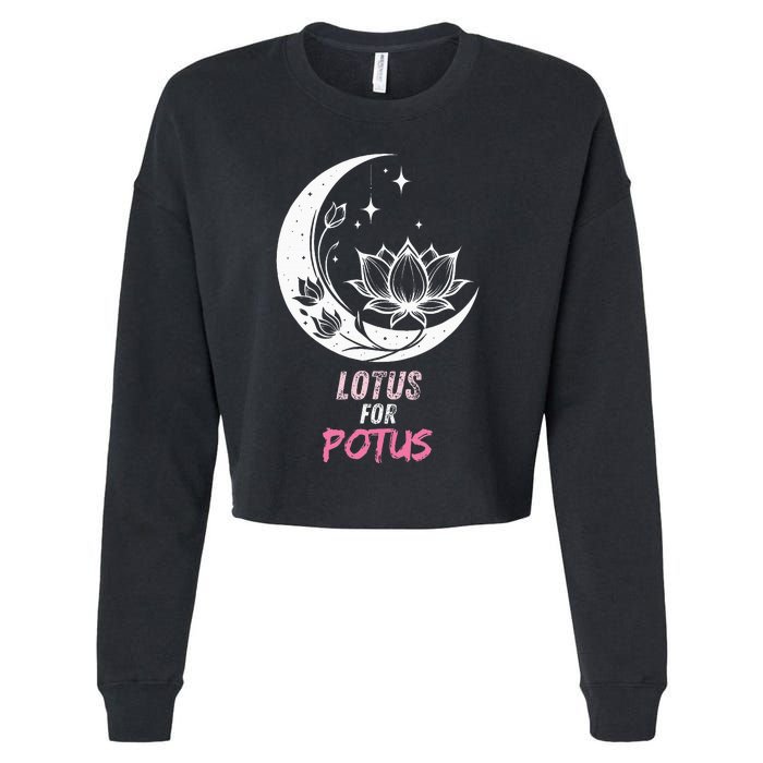 Lotus For Potus Kamala Harris 2024 President Trend Election Cropped Pullover Crew