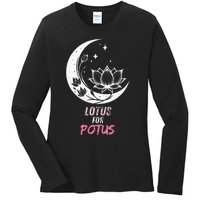 Lotus For Potus Kamala Harris 2024 President Trend Election Ladies Long Sleeve Shirt