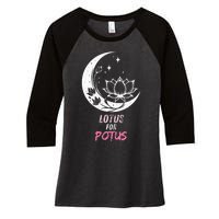 Lotus For Potus Kamala Harris 2024 President Trend Election Women's Tri-Blend 3/4-Sleeve Raglan Shirt