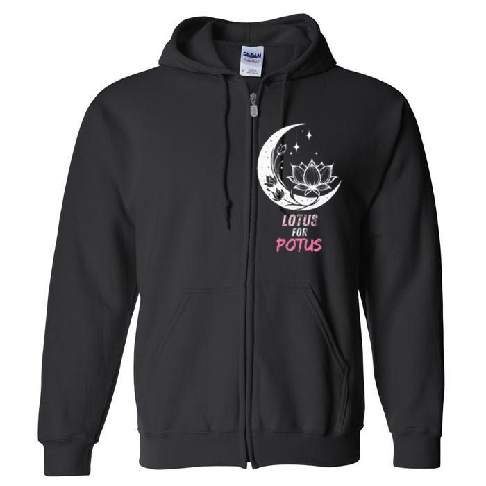 Lotus For Potus Kamala Harris 2024 President Trend Election Full Zip Hoodie