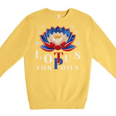 Lotus For Potus Kamala Harris 2024 President Trend Election Premium Crewneck Sweatshirt