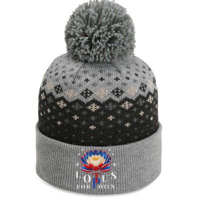 Lotus For Potus Kamala Harris 2024 President Trend Election The Baniff Cuffed Pom Beanie