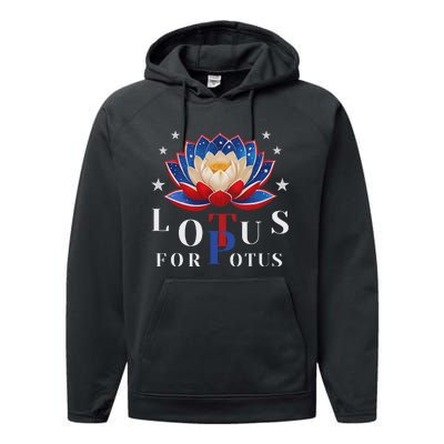 Lotus For Potus Kamala Harris 2024 President Trend Election Performance Fleece Hoodie