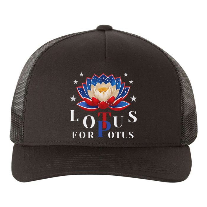 Lotus For Potus Kamala Harris 2024 President Trend Election Yupoong Adult 5-Panel Trucker Hat