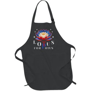 Lotus For Potus Kamala Harris 2024 President Trend Election Full-Length Apron With Pockets