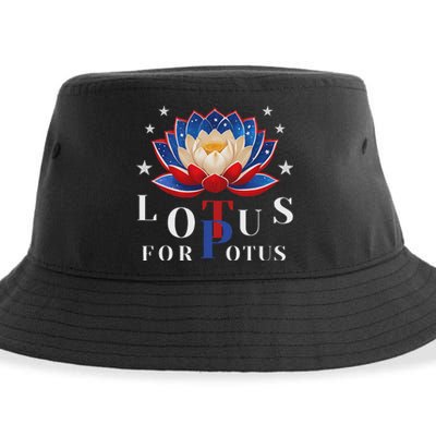 Lotus For Potus Kamala Harris 2024 President Trend Election Sustainable Bucket Hat