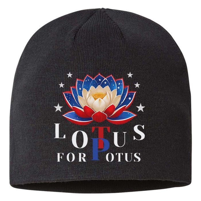 Lotus For Potus Kamala Harris 2024 President Trend Election Sustainable Beanie