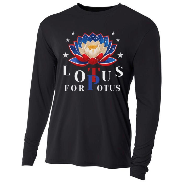 Lotus For Potus Kamala Harris 2024 President Trend Election Cooling Performance Long Sleeve Crew