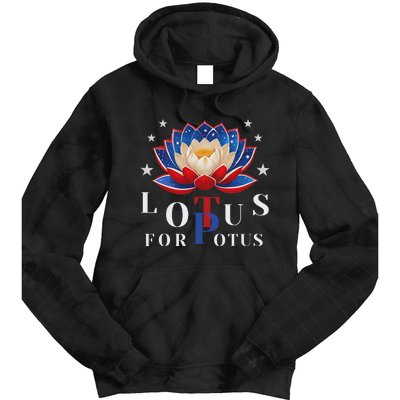 Lotus For Potus Kamala Harris 2024 President Trend Election Tie Dye Hoodie