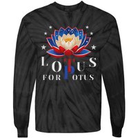 Lotus For Potus Kamala Harris 2024 President Trend Election Tie-Dye Long Sleeve Shirt