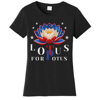 Lotus For Potus Kamala Harris 2024 President Trend Election Women's T-Shirt