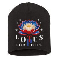 Lotus For Potus Kamala Harris 2024 President Trend Election Short Acrylic Beanie