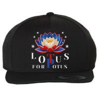 Lotus For Potus Kamala Harris 2024 President Trend Election Wool Snapback Cap