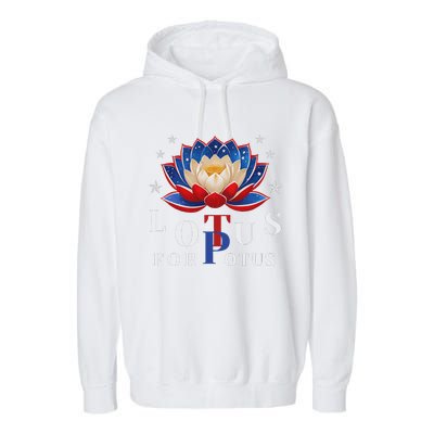 Lotus For Potus Kamala Harris 2024 President Trend Election Garment-Dyed Fleece Hoodie