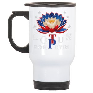 Lotus For Potus Kamala Harris 2024 President Trend Election Stainless Steel Travel Mug