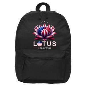 Lotus For Potus Kamala Harris 2024 President Trend Election 16 in Basic Backpack