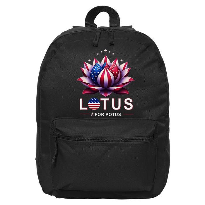 Lotus For Potus Kamala Harris 2024 President Trend Election 16 in Basic Backpack