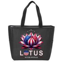 Lotus For Potus Kamala Harris 2024 President Trend Election Zip Tote Bag