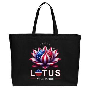 Lotus For Potus Kamala Harris 2024 President Trend Election Cotton Canvas Jumbo Tote