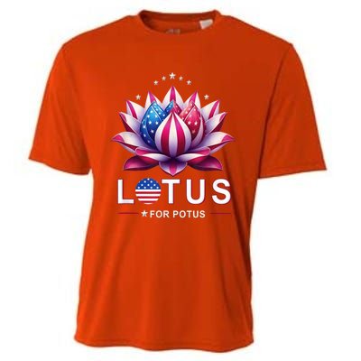 Lotus For Potus Kamala Harris 2024 President Trend Election Funny Gift Cooling Performance Crew T-Shirt