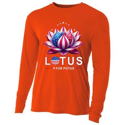 Lotus For Potus Kamala Harris 2024 President Trend Election Funny Gift Cooling Performance Long Sleeve Crew