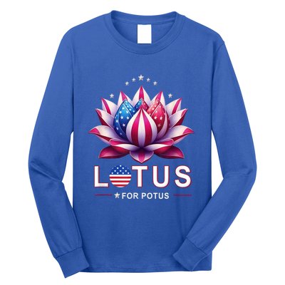 Lotus For Potus Kamala Harris 2024 President Trend Election Funny Gift Long Sleeve Shirt