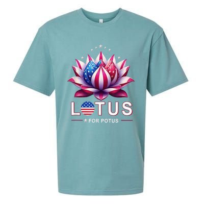 Lotus For Potus Kamala Harris 2024 President Trend Election Funny Gift Sueded Cloud Jersey T-Shirt