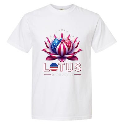 Lotus For Potus Kamala Harris 2024 President Trend Election Funny Gift Garment-Dyed Heavyweight T-Shirt