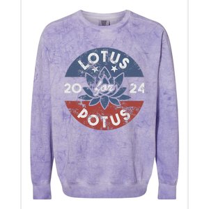 Lotus For Potus Kamala Harris 2024 Presidential Campaign Colorblast Crewneck Sweatshirt