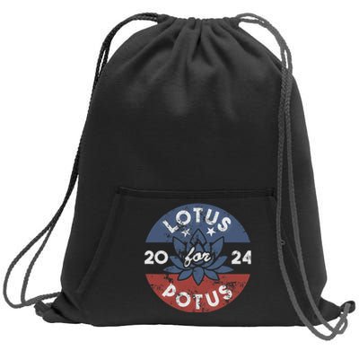 Lotus For Potus Kamala Harris 2024 Presidential Campaign Sweatshirt Cinch Pack Bag