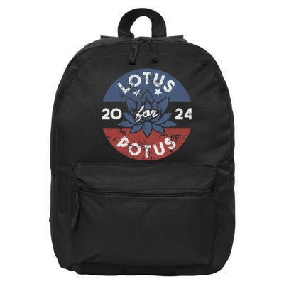 Lotus For Potus Kamala Harris 2024 Presidential Campaign 16 in Basic Backpack