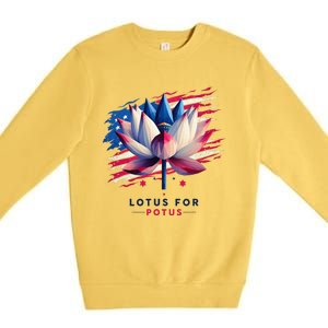 Lotus For Potus Kamala Harris President 2024 Democrats Gift Premium Crewneck Sweatshirt