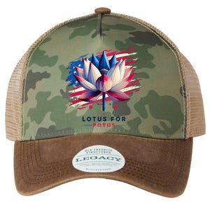 Lotus For Potus Kamala Harris President 2024 Democrats Gift Legacy Tie Dye Trucker Hat