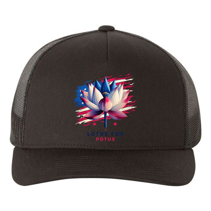 Lotus For Potus Kamala Harris President 2024 Democrats Gift Yupoong Adult 5-Panel Trucker Hat