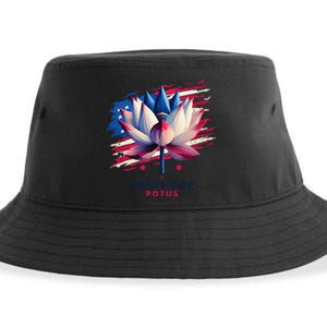 Lotus For Potus Kamala Harris President 2024 Democrats Gift Sustainable Bucket Hat