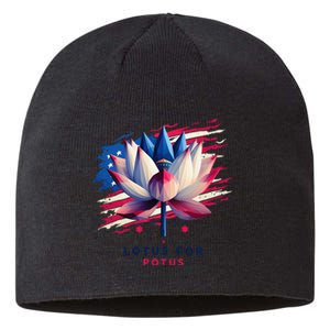 Lotus For Potus Kamala Harris President 2024 Democrats Gift Sustainable Beanie