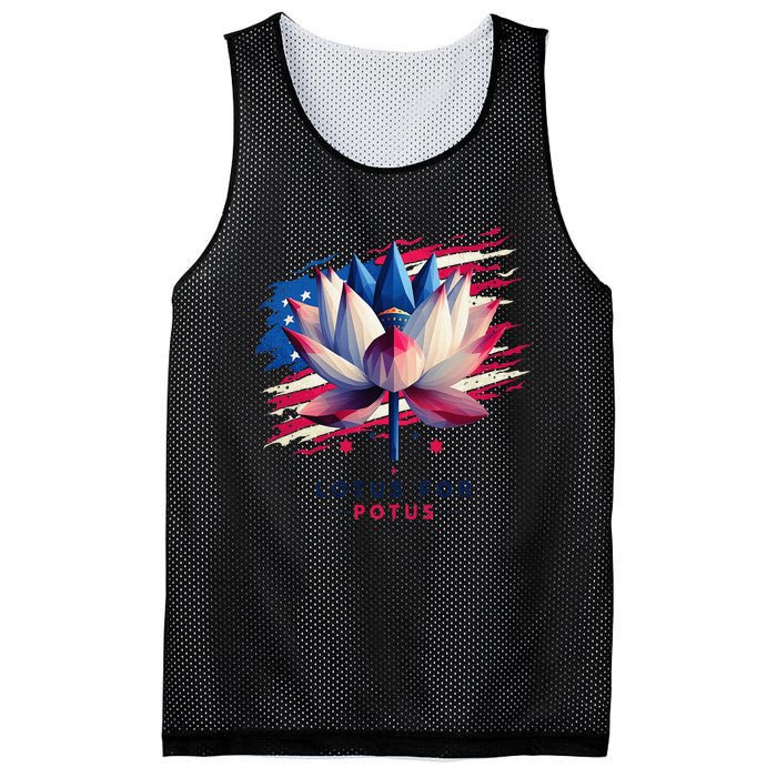 Lotus For Potus Kamala Harris President 2024 Democrats Gift Mesh Reversible Basketball Jersey Tank