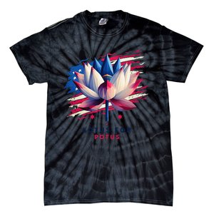 Lotus For Potus Kamala Harris President 2024 Democrats Gift Tie-Dye T-Shirt