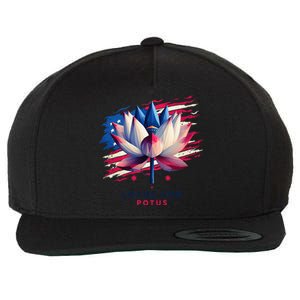 Lotus For Potus Kamala Harris President 2024 Democrats Gift Wool Snapback Cap