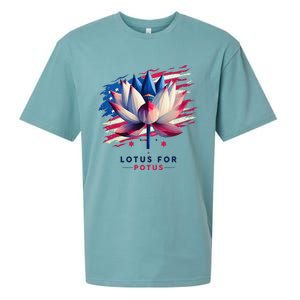 Lotus For Potus Kamala Harris President 2024 Democrats Gift Sueded Cloud Jersey T-Shirt