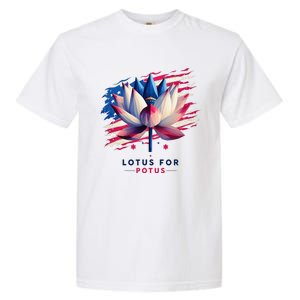 Lotus For Potus Kamala Harris President 2024 Democrats Gift Garment-Dyed Heavyweight T-Shirt