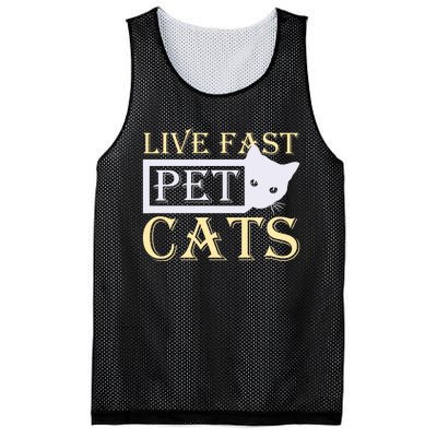 Live Fast Pet Cats Mesh Reversible Basketball Jersey Tank