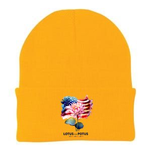 Lotus For Potus Kamala Harris 2024 President Election Vote Knit Cap Winter Beanie