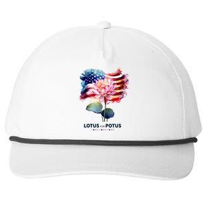 Lotus For Potus Kamala Harris 2024 President Election Vote Snapback Five-Panel Rope Hat